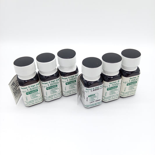 カーギル標準屈折液セット(アスベスト分析用 1.550/1.580/1.605/1.640/1.680/1.700)